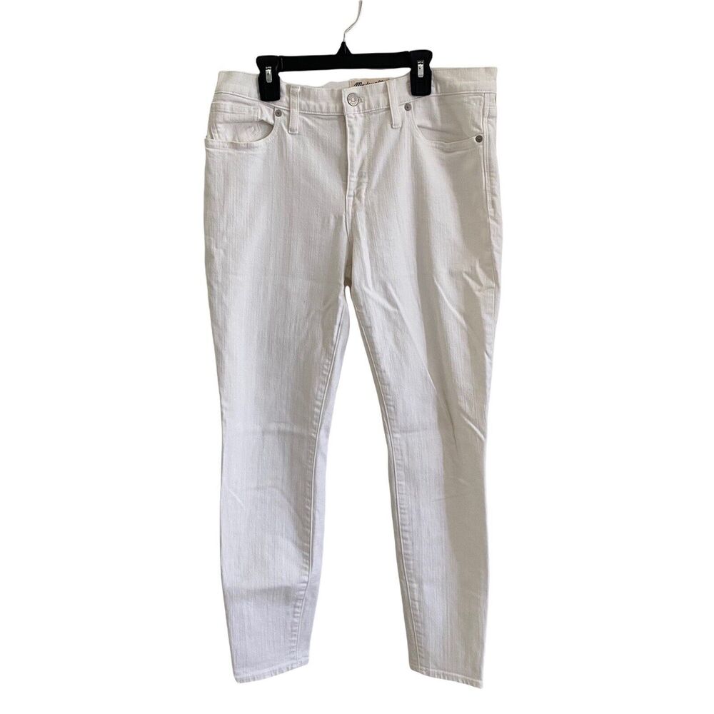 Madewell 31 Skinny Skinny Jeans White Denim Stretch 8" Basic Casual